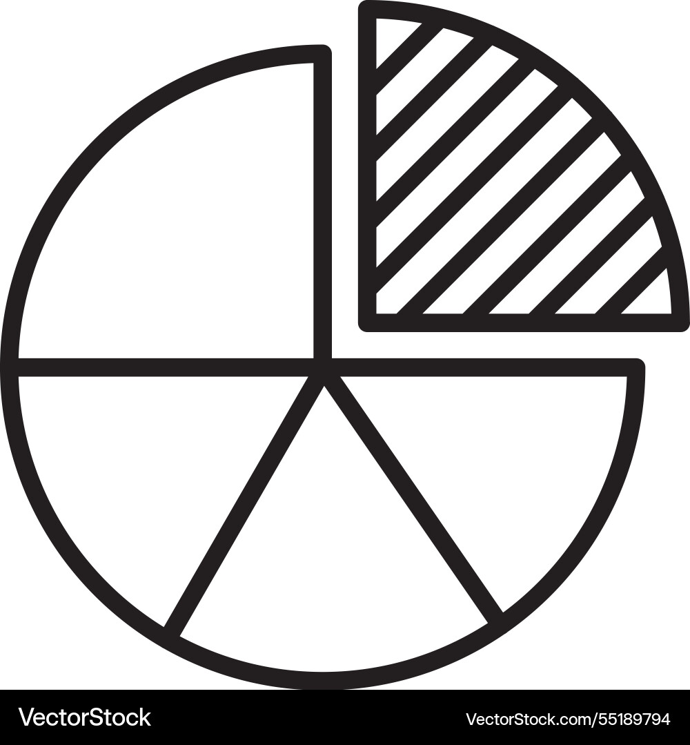 Pie graph line icon design vector image