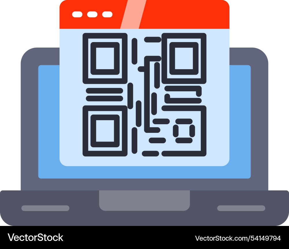 Qr code flat icon design vector image