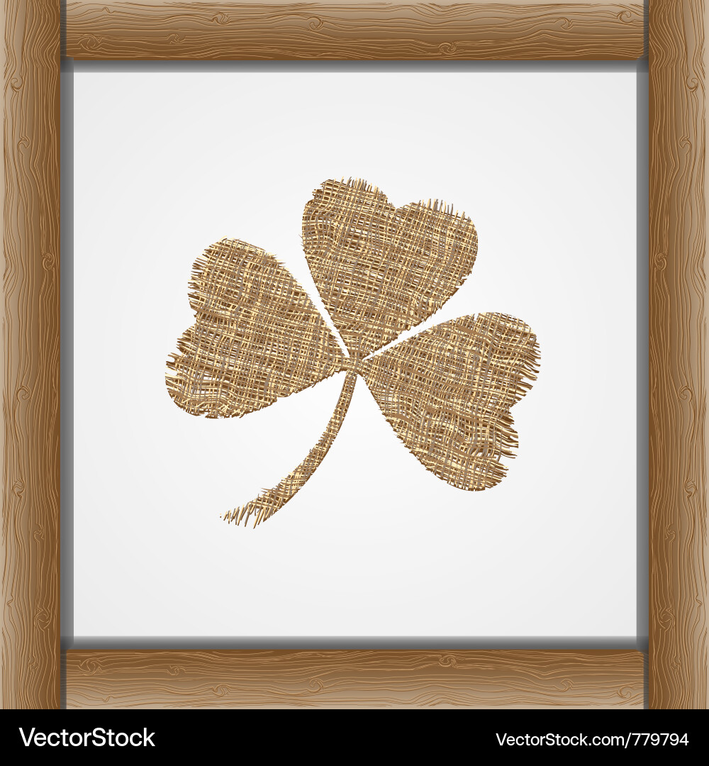 Rustic Clover Leaf on Burlap Vector Image