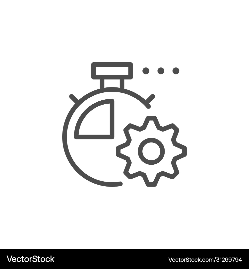 Time setting line outline icon Vector Image