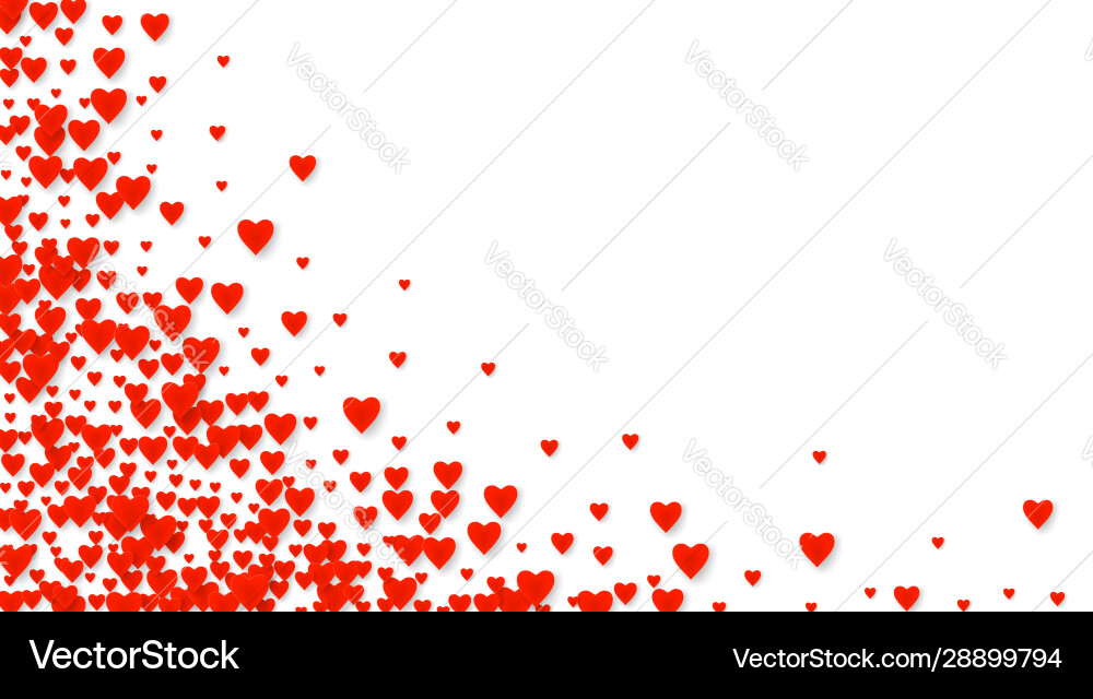 Valentines pattern card with red falling heart Valentines pattern card with red falling heart vector image