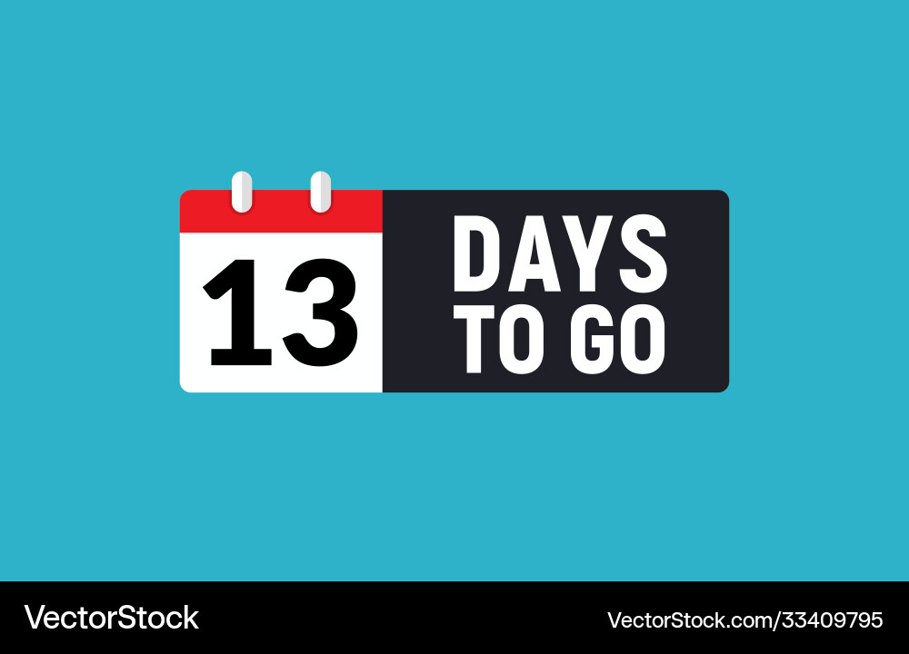 13 days to go last countdown icon eleven 13 days to go last countdown icon eleven Vector Image