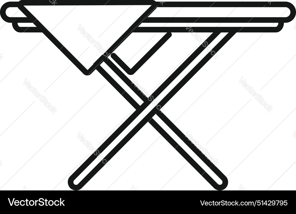 Black and white line drawing of an ironing board Black and white line drawing of an ironing board vector image