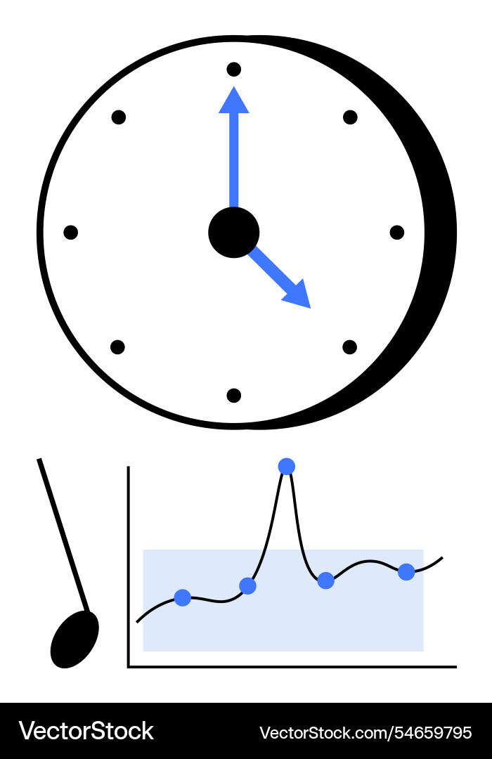 Concept of time and data analysis represented Concept of time and data analysis represented vector image