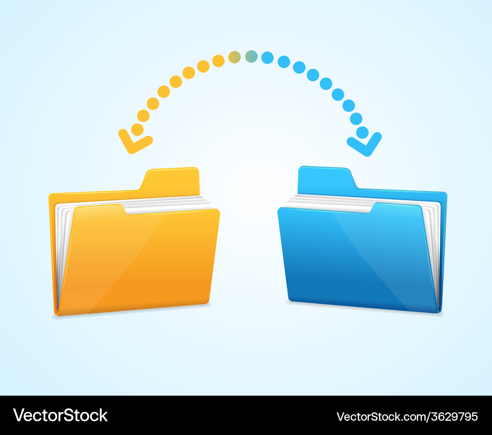 Documents Moving Between Folders Vector Image