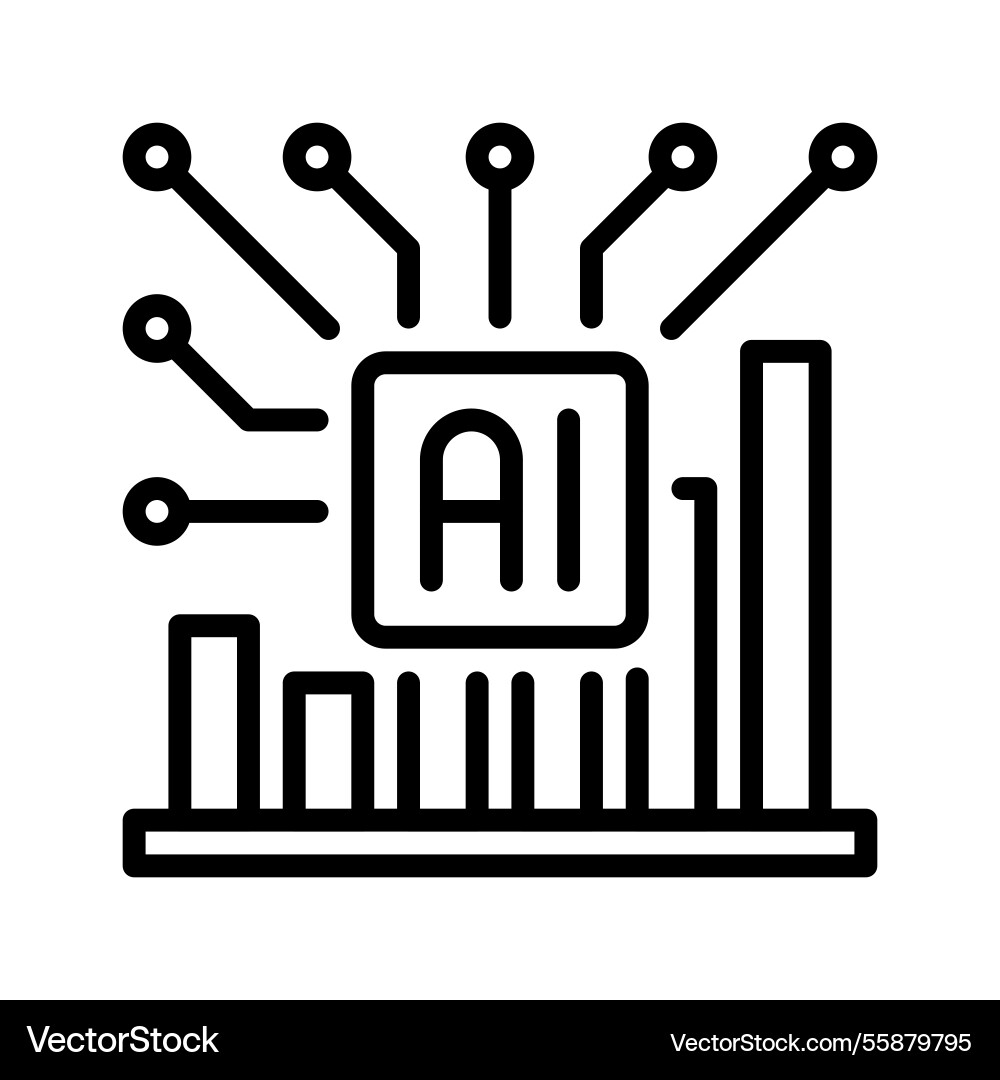 Machine learning line icon linear style sign Machine learning line icon linear style sign vector image