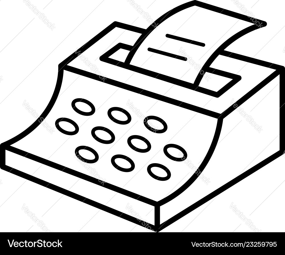 Print typewriter icon outline style Print typewriter icon outline style Vector Image