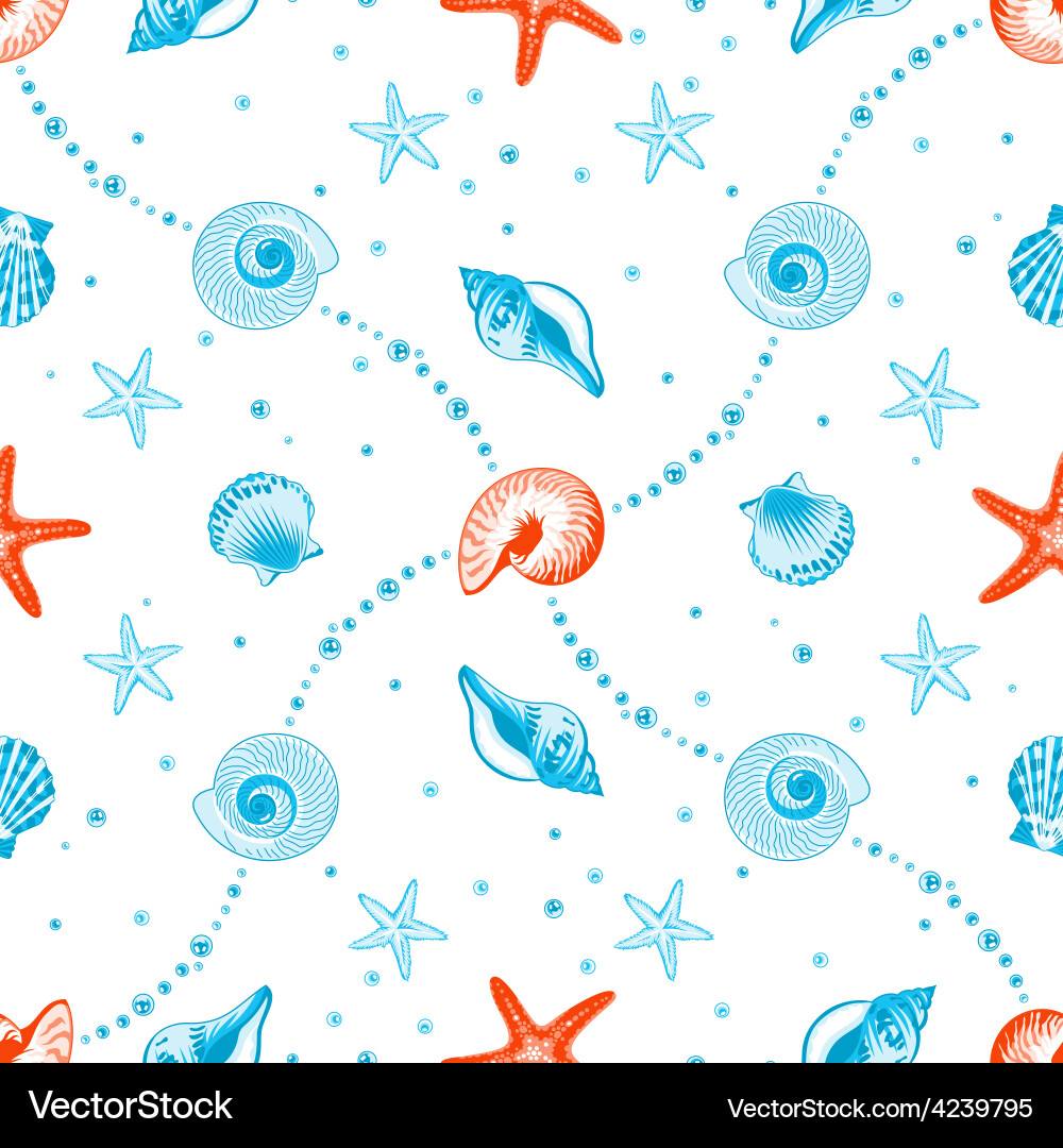 Seashell Pattern - Seamless vector image