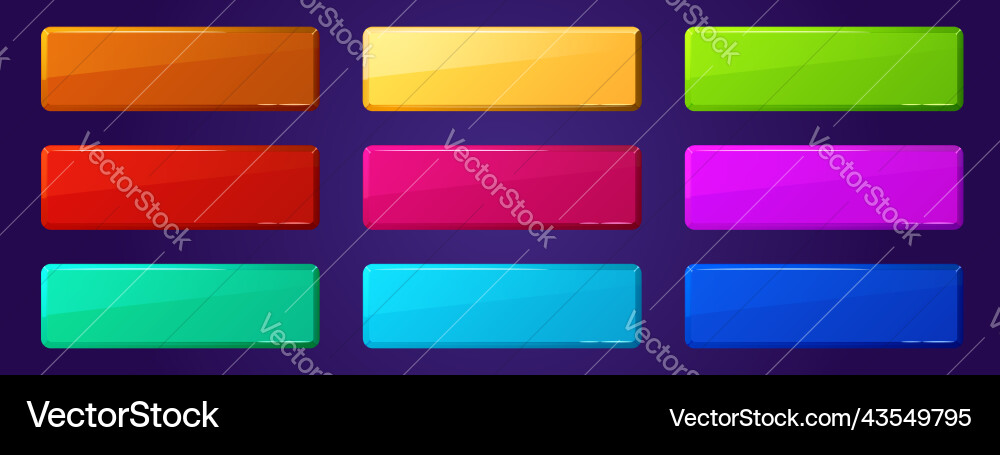 Set of game ui app buttons icons boards plaques Set of game ui app buttons icons boards plaques vector image