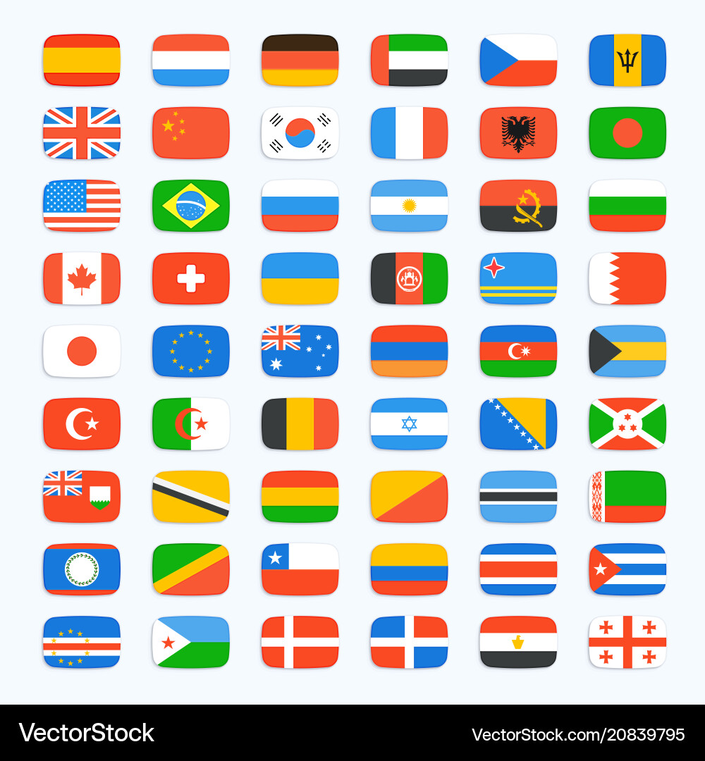 World Flags Icons Set vector image