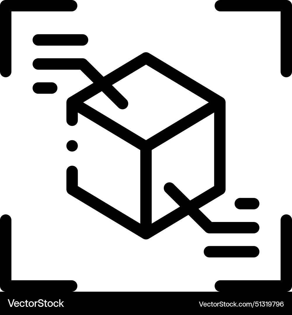 3d modeling icon thin linear style design 3d modeling icon thin linear style design vector image
