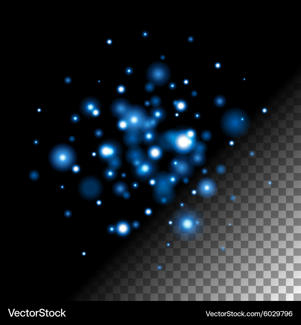 Abstract bokeh lights and sparkles on transparent Vector Image
