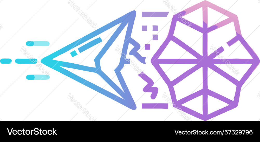 Abstract geometric data flow design generative ai Vector Image