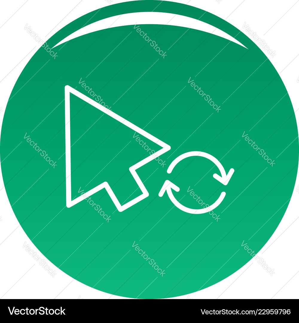Arrow cursor loading icon green Arrow cursor loading icon green vector image