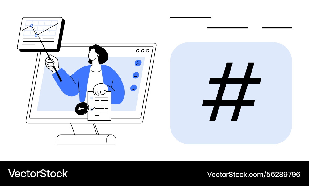 Digital presentation on screen with analytics Digital presentation on screen with analytics vector image