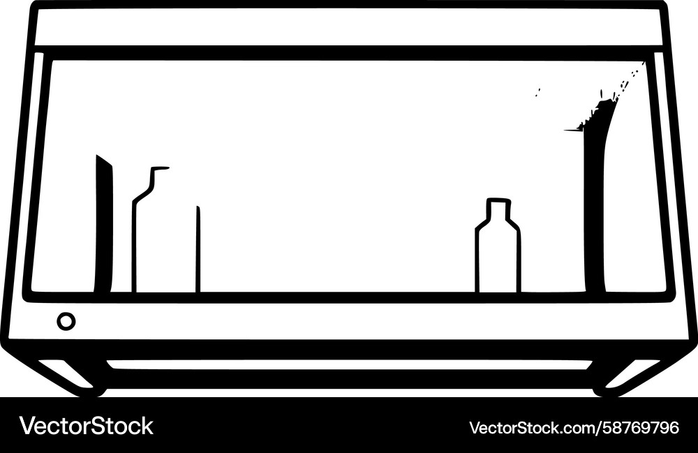 Glass Display Case with Wine Bottles Vector Image