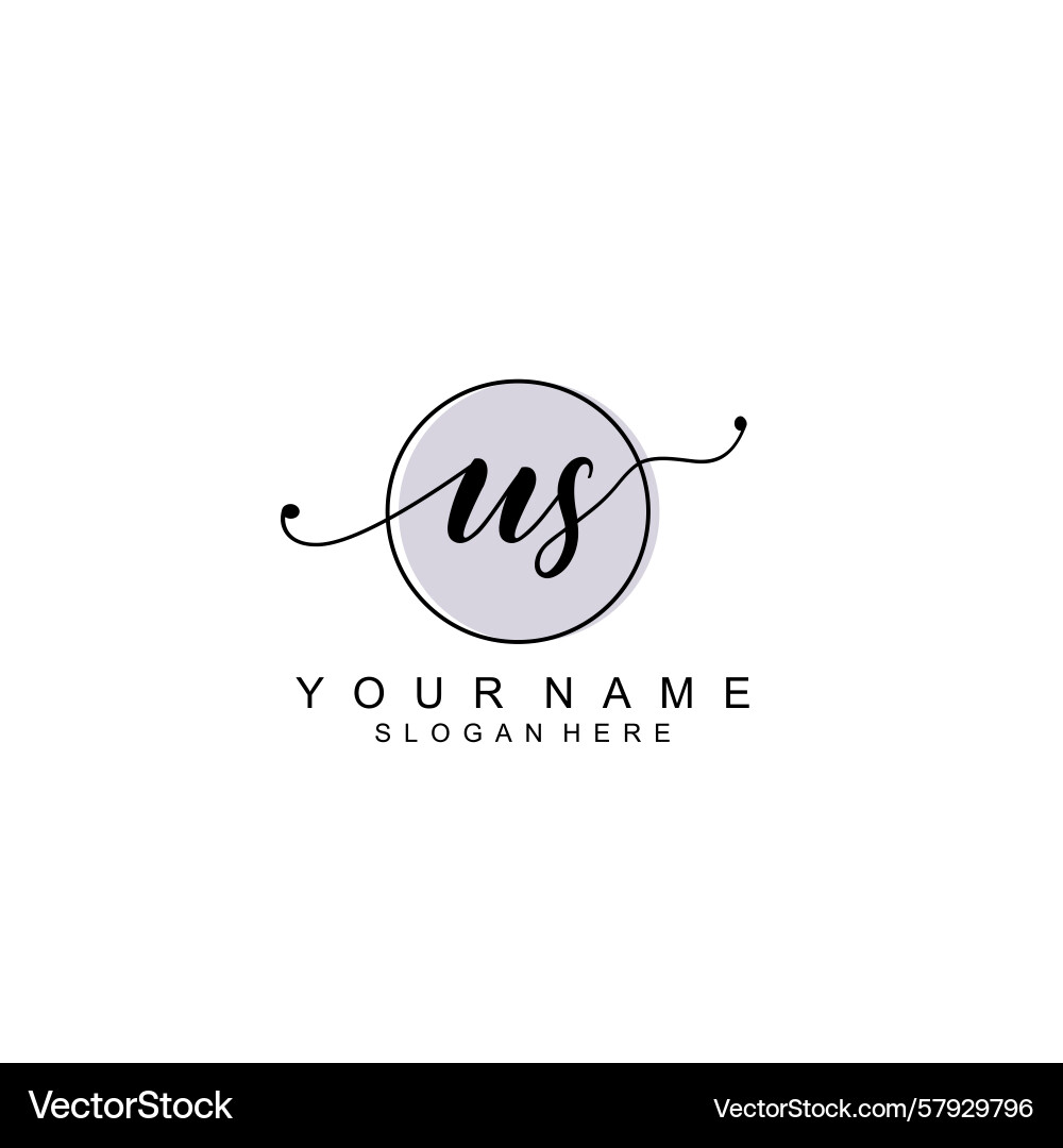 Handwriting logo concepts with initial us Vector Image