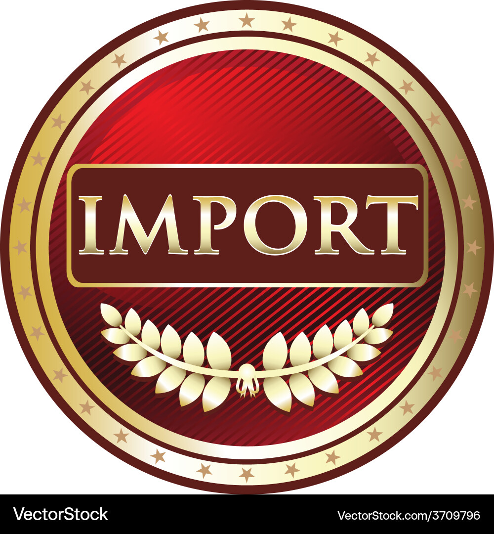 Import Label with Laurel vector image