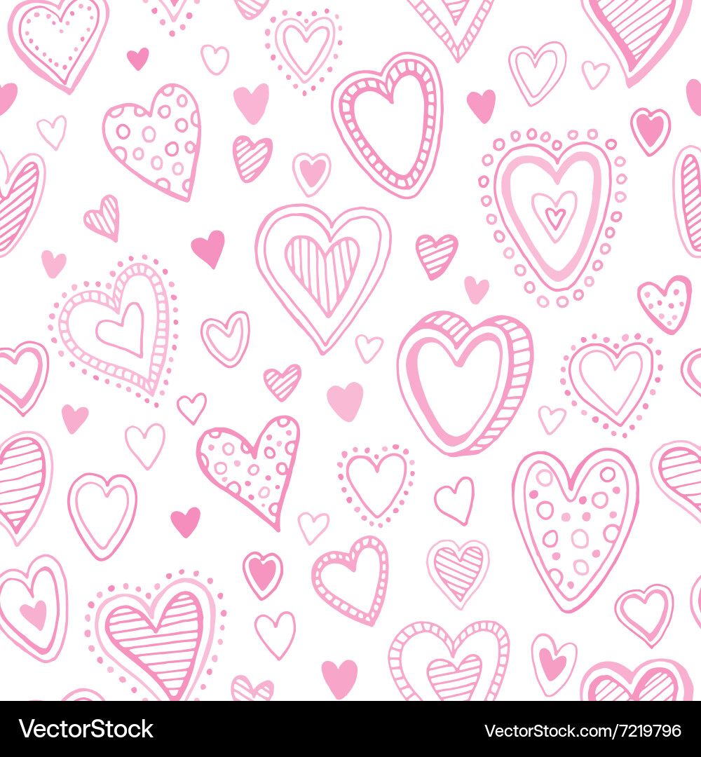 Seamless pattern with valentine hearts Vector Image