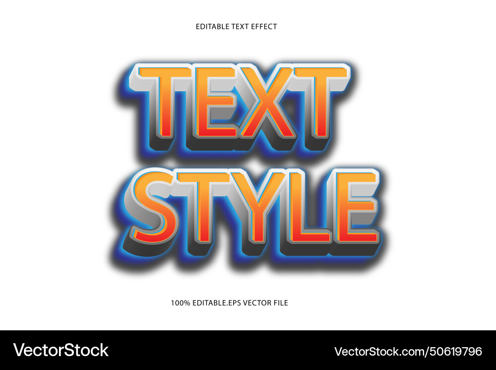 Text style editable effect 3d emboss Text style editable effect 3d emboss vector image