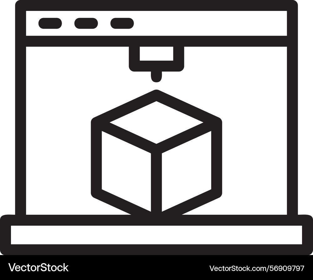 3d printing linear style icon design vector image