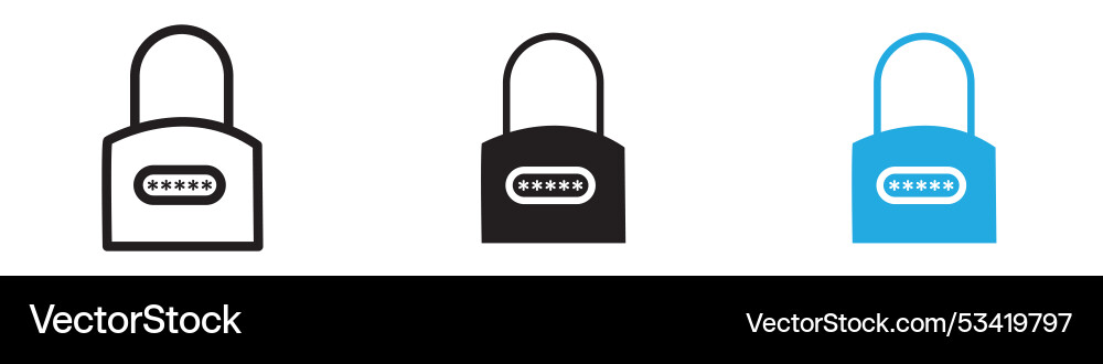 Code lock icon thin line Code lock icon thin line vector image