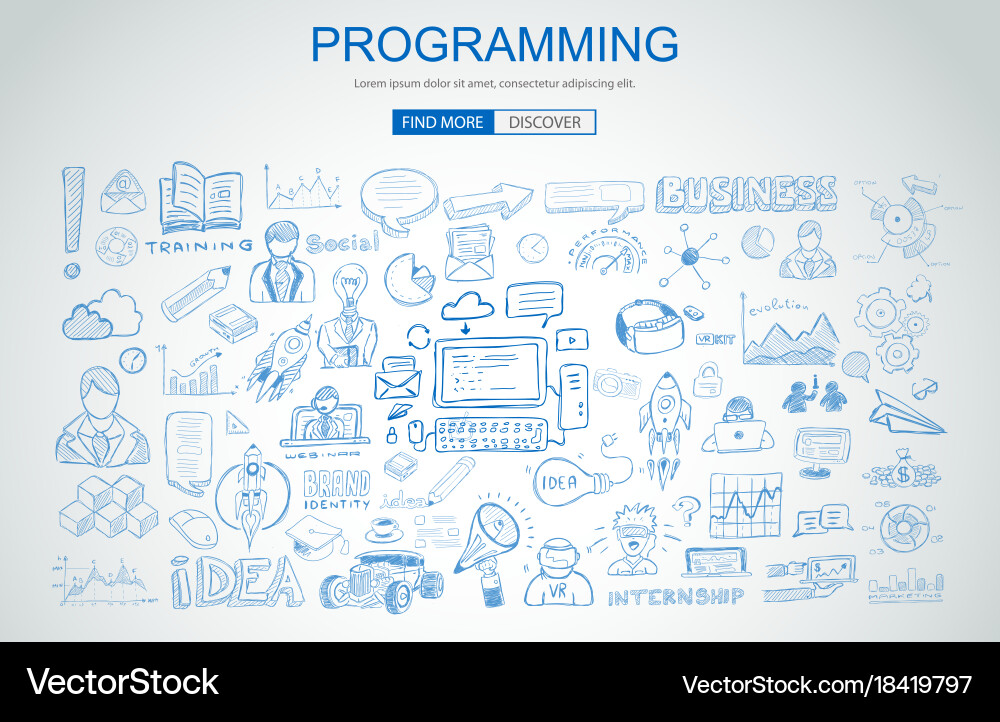 Coding & Business Concept Vector Image