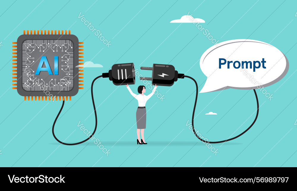 Connecting prompts with ai chips to help get Vector Image
