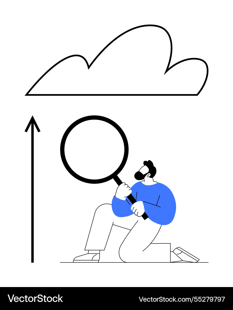 Exploring cloud growth a journey into data Exploring cloud growth a journey into data vector image