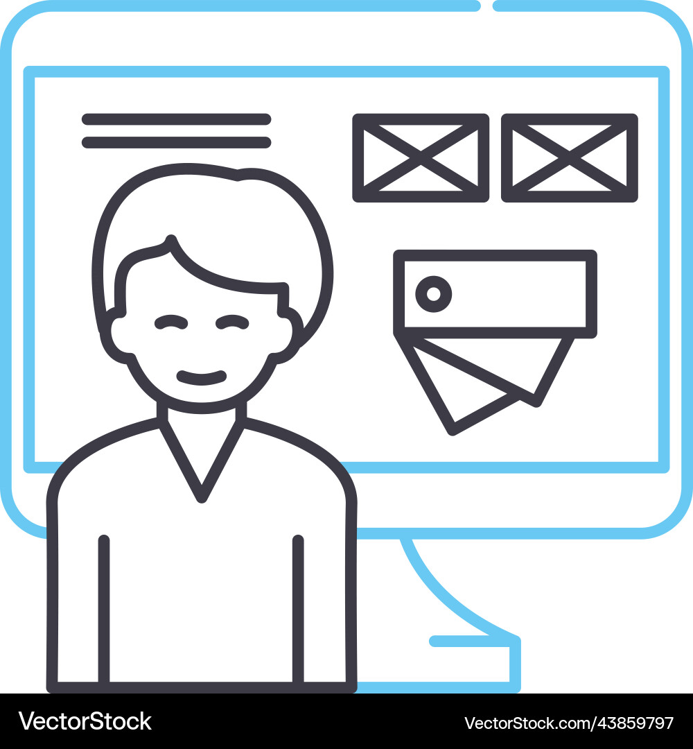 Full Stack Developer Line Icon vector image