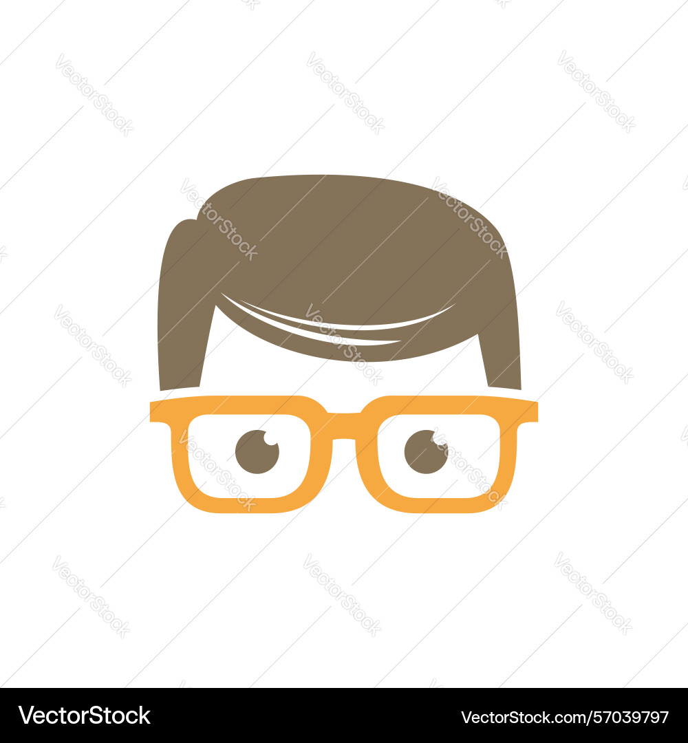 Geek nerd face icon template Geek nerd face icon template Vector Image