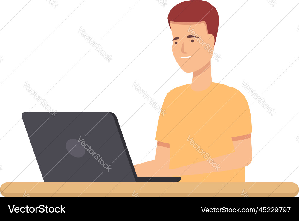 Study coding icon cartoon computer Study coding icon cartoon computer vector image