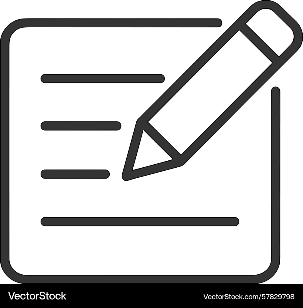 Creating a written document using pencil vector image