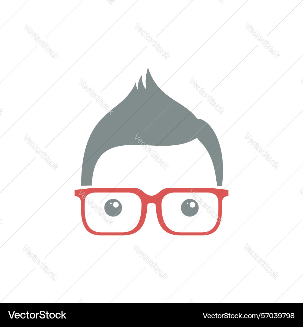 Geek nerd face icon template vector image