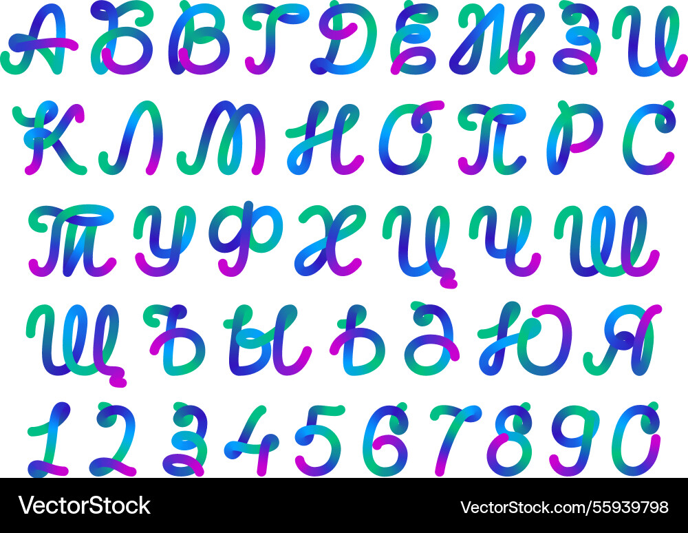 Line round shape gradient color abstract monogram vector image