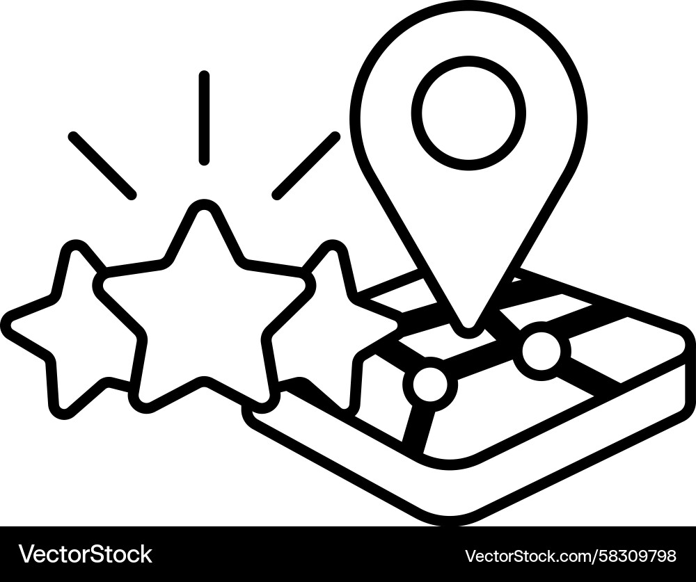 Map with Star Pointer Vector Image