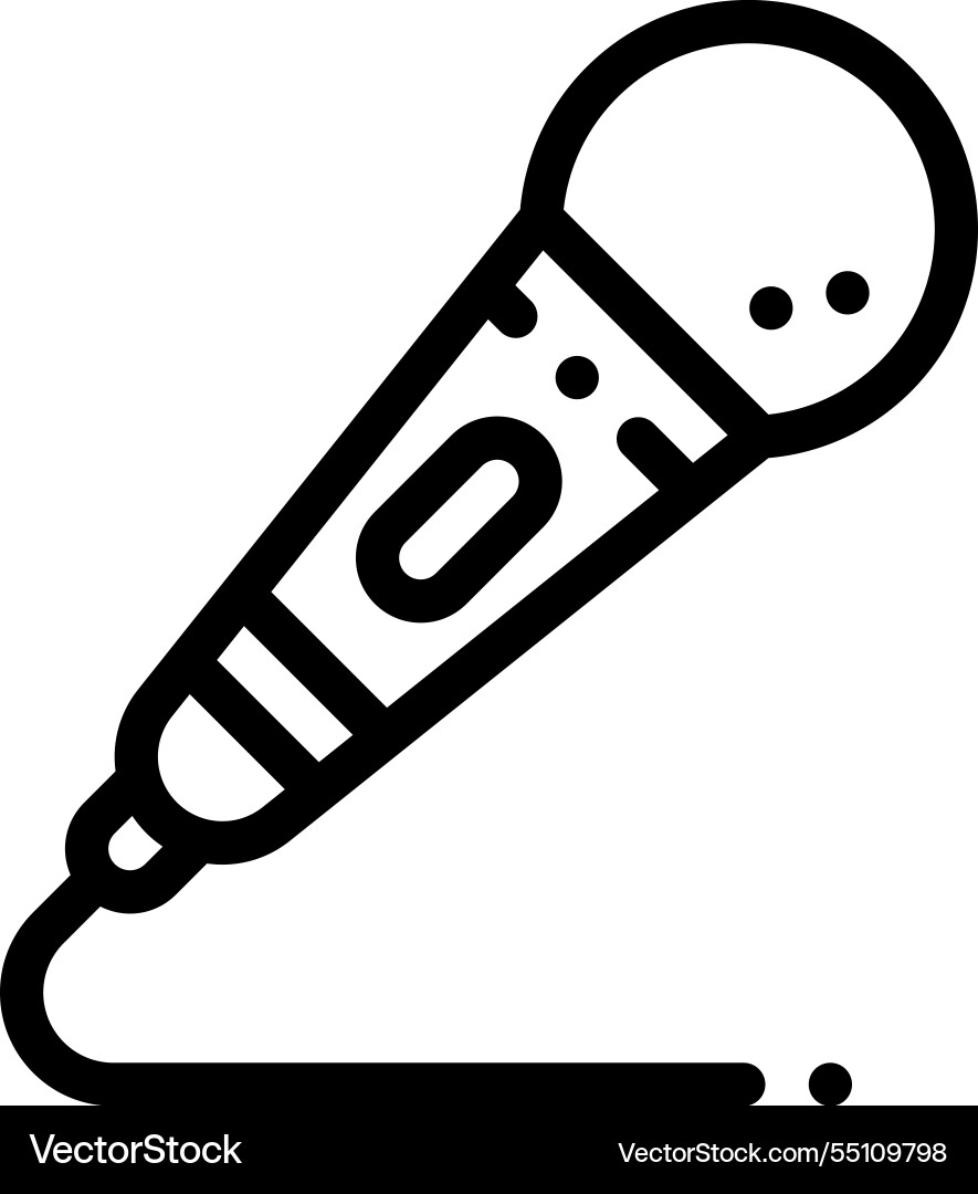 Microphone icon thin linear style design isolated Microphone icon thin linear style design isolated vector image