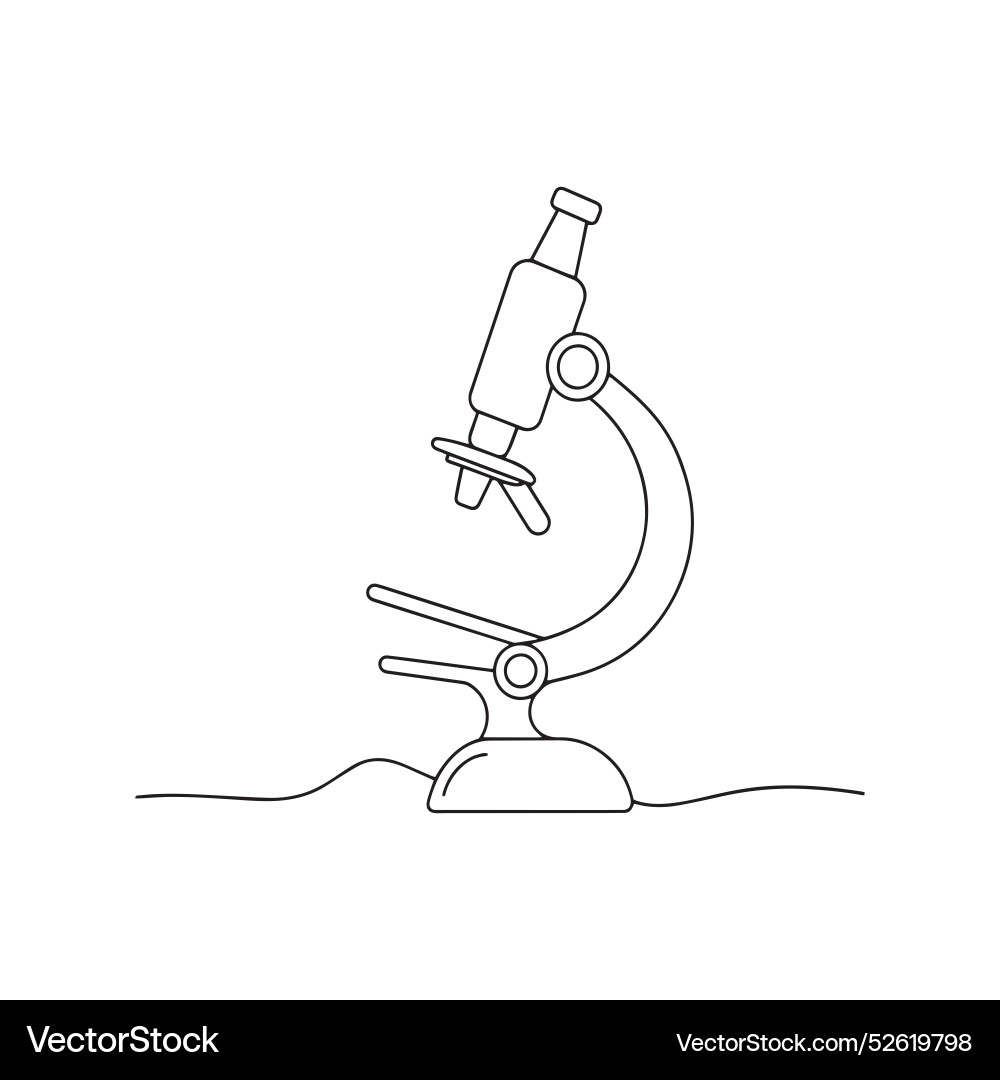 Microscope continuous line art Microscope continuous line art vector image