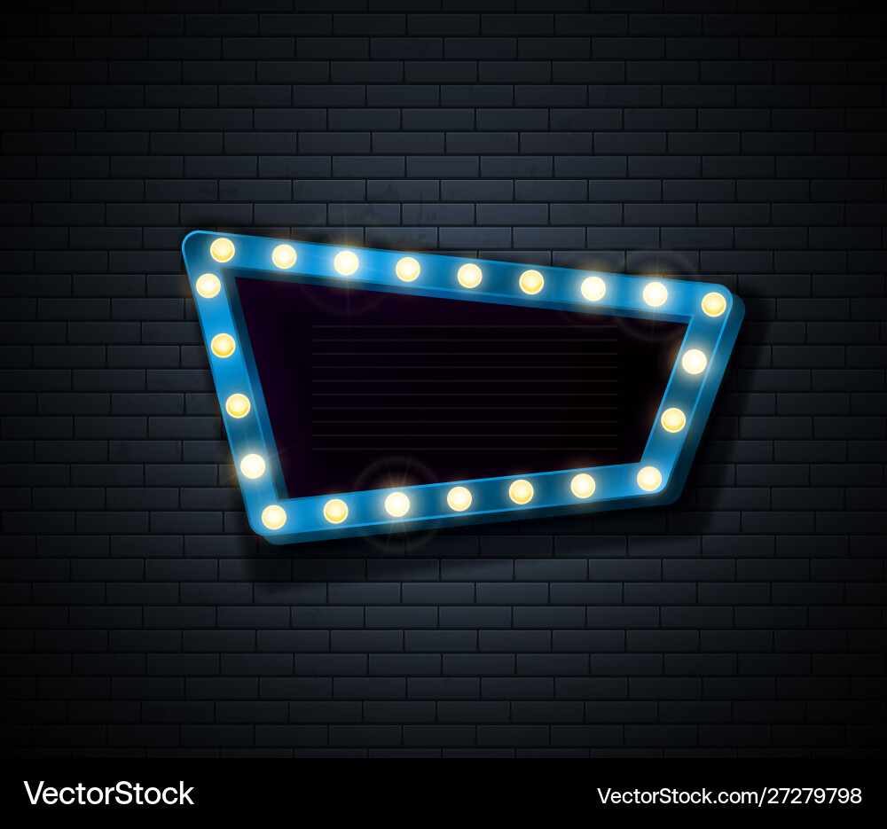 Retro Schild mit glänzenden Lichtern zeigen Retro Schild mit glänzenden Lichtern zeigen vektorbild