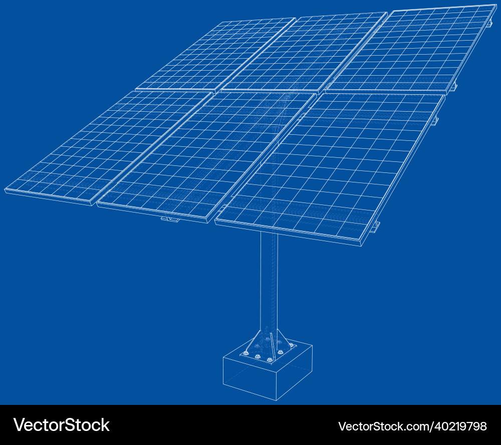 Solar panel concept rendering of 3d Vector Image