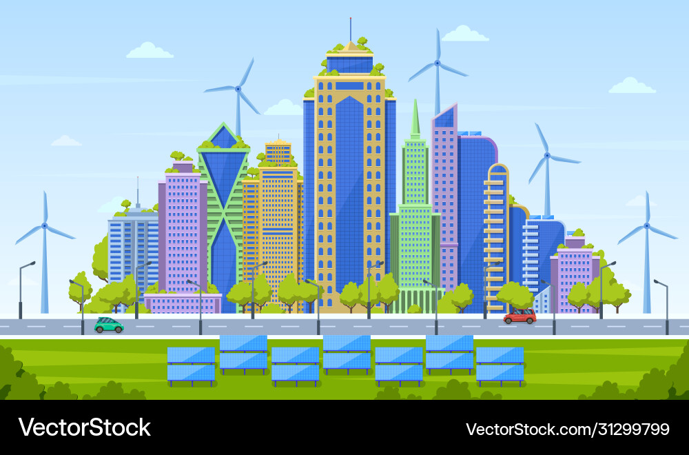 Eco city concept smart landscape urban Eco city concept smart landscape urban vector image