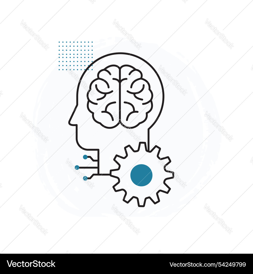 Human brain with ai problem solving capabilities Human brain with ai problem solving capabilities vector image