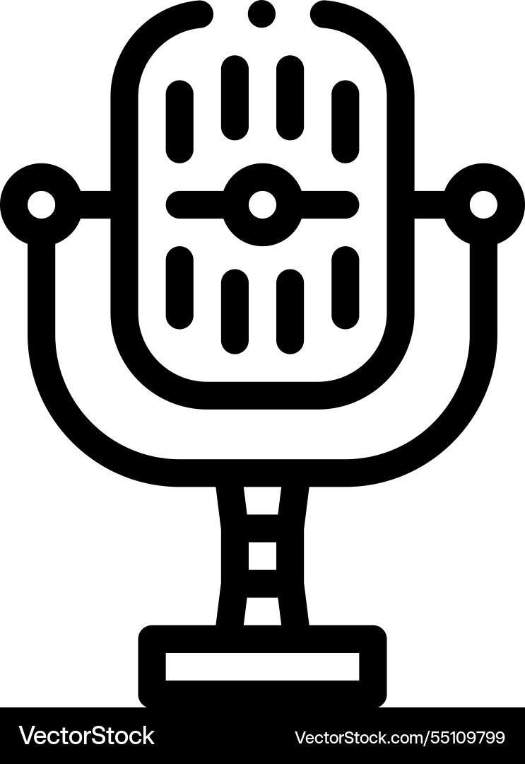 Microphone icon thin linear style design isolated Microphone icon thin linear style design isolated vector image