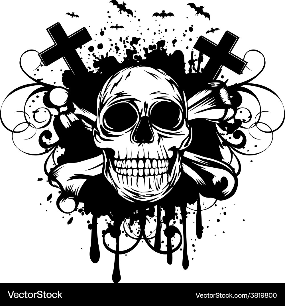 Abstract background skull and crossed bones Vector Image