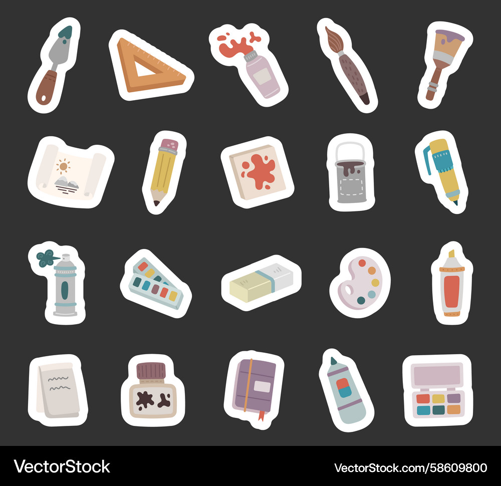 Artistic object set in scandinavian Vector Image