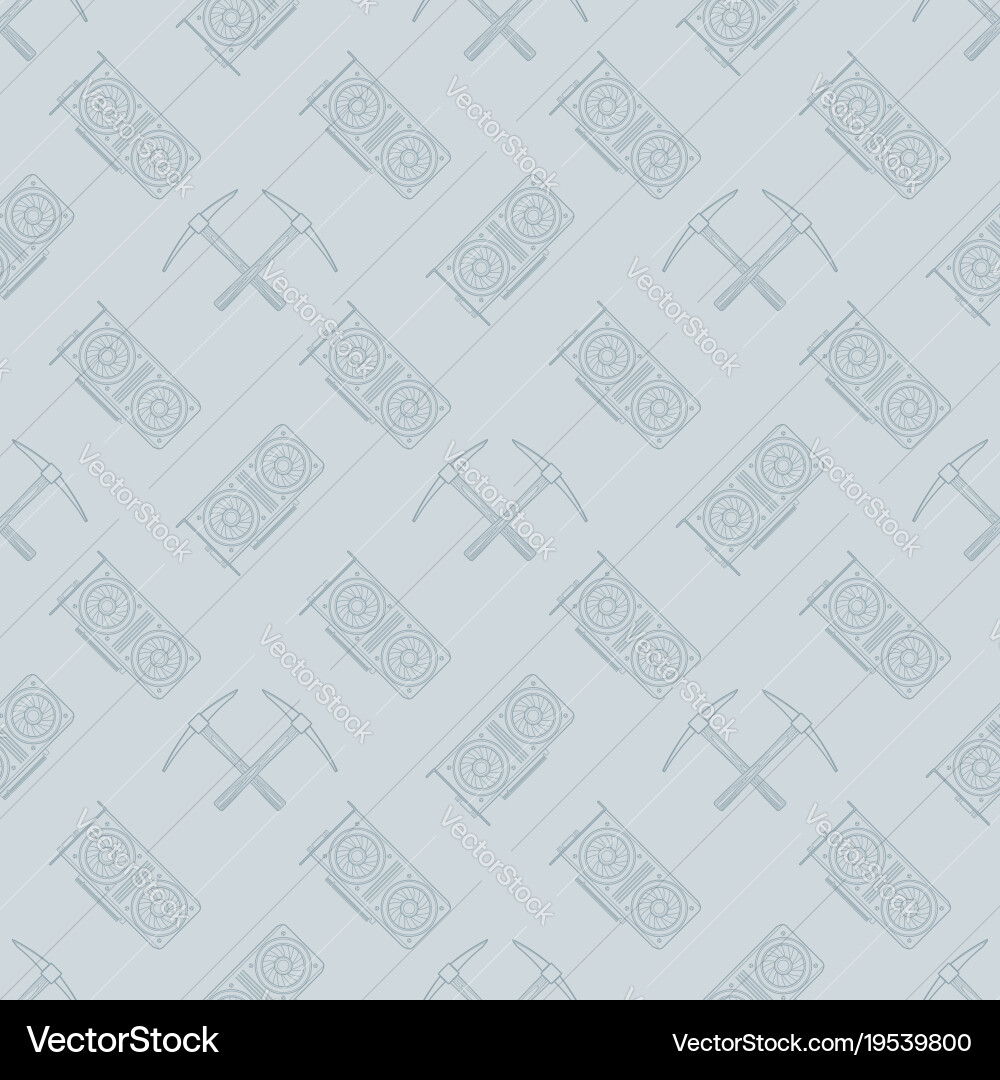 Crypto currency mining seamless pattern vector image