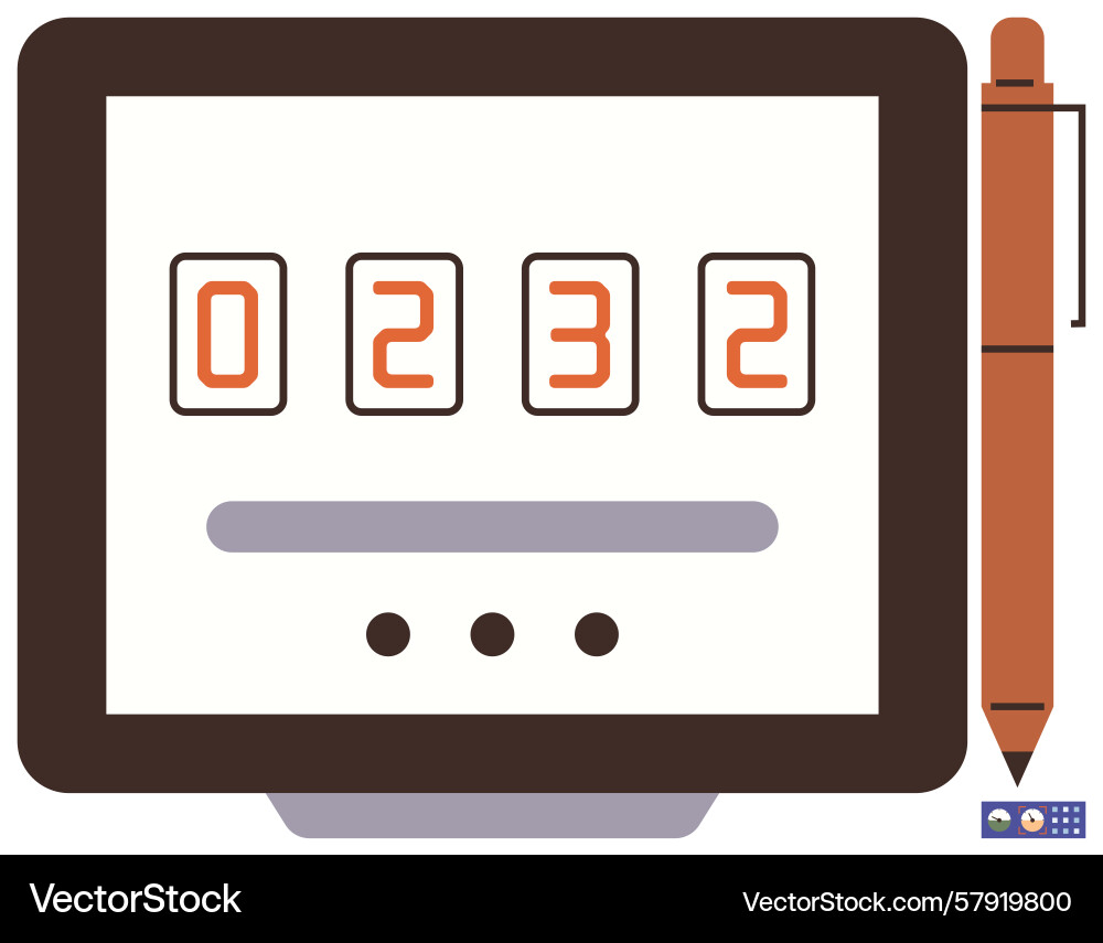 Digital counter interface with number display Vector Image