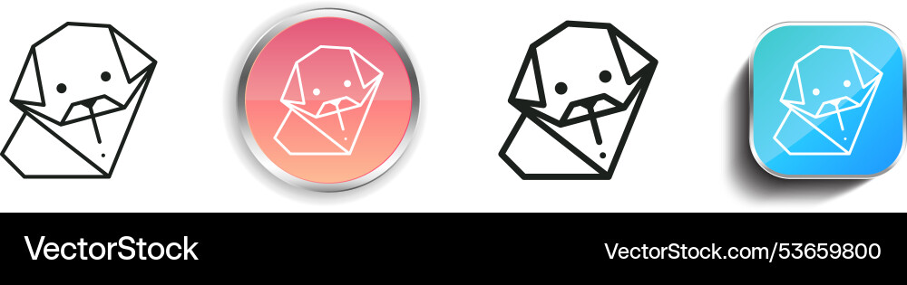 Dog icon thin linear regular and button style Vector Image