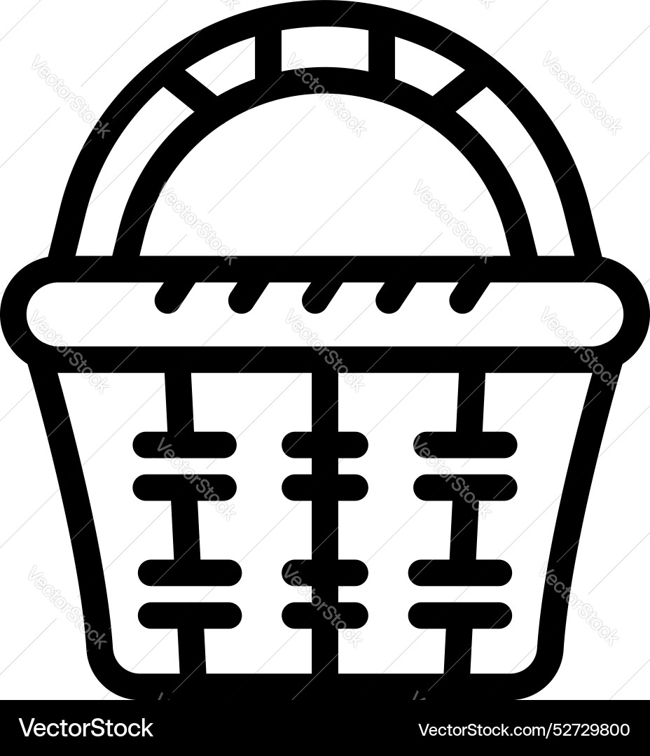 Empty wicker picnic basket icon representing Empty wicker picnic basket icon representing vector image