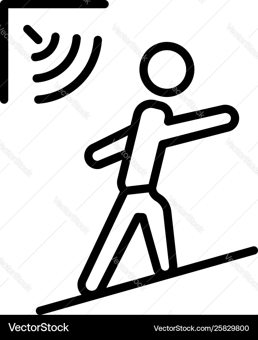 Man motion sensor icon outline style Man motion sensor icon outline style vector image